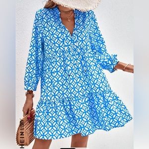 Women’s tie neck smock dress Sz. L